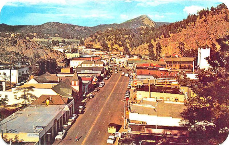 Estes Park CO Street View Old Cars Vintage Store Fronts Postcard 