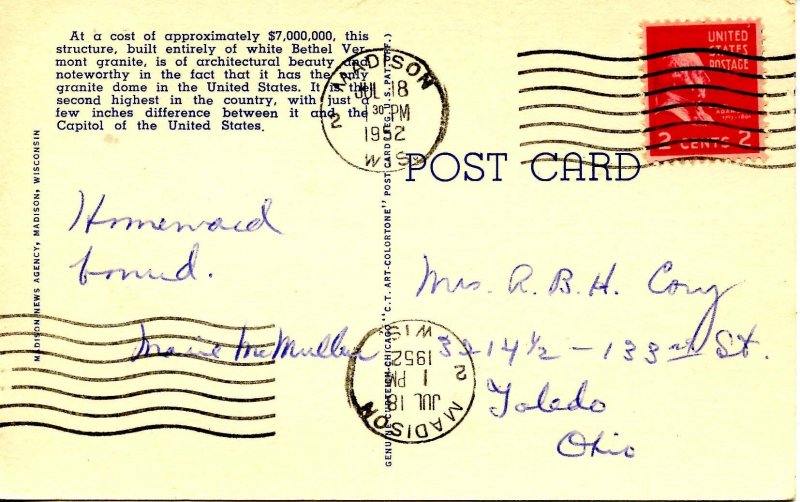 WI - Madison. State Capitol