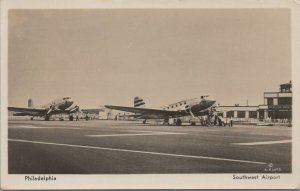 RPPC Postcard Southwest Airport Philadelphia PA