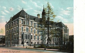 Scranton Pennsylvania, Urban High School Secondary, 1913, Vintage Postcard