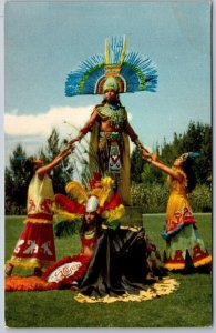 Mexico City Mexico 1950s Postcard Aztec's Dance Danza Autocana Mexicana