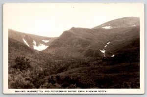 Mt Washington And Tuckermans Ravine From Pinkham Notch NH RPPC Postcard A37