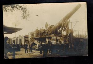 WW1 Germany Railway Artillery Gun Captured By British Real picture Postcard Mint