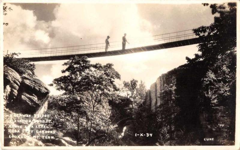 Lookout Mountain Tennessee Rockway Bridge Real Photo Antique Postcard J52568