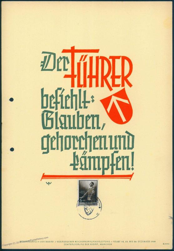 3rd Reich Germany Fuehrer Orders Faith Goebbels Wochenspruche der NSDAP Pr 82257