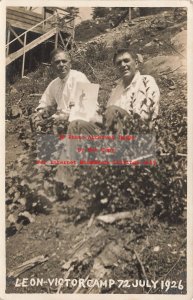 Unknown California Location, Photo, Victor Bauer & Leon at a Camp