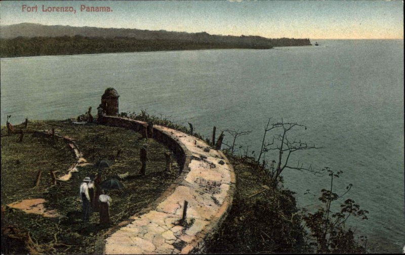 Panama Fort Lorenzo Bird's Eye View c1910 Vintage Postcard