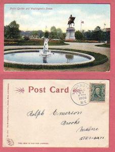 Washingtons Statue Wash.DC Public Gardens used