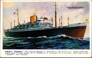 RMMV Rangitane New Zealand Shipping Co. Steamship Vintage Postcard 09.96