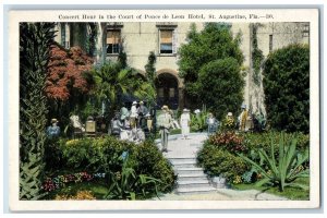 c1920 Concert Hour Ponce De Leon Hotel Restaurant Guest St Augustine FL Postcard 