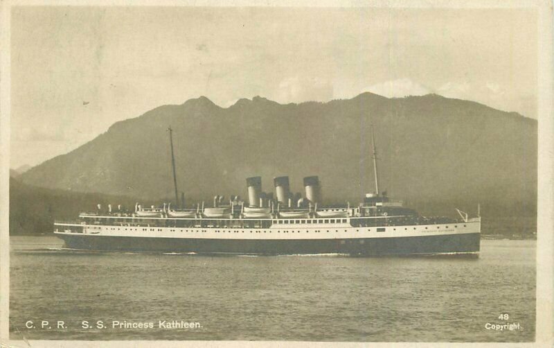 Canada Vancouver BC SS Princess Kathleen RPPC #48 Photo Postcard 21-14259