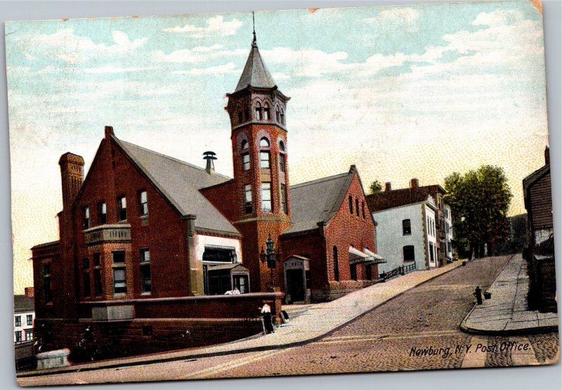 Postcard NY Newburgh Post Office