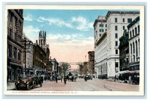 c1910s Elm Street Looking North, Manchester New Hampshire NH Unposted Postcard 