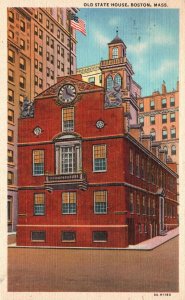 Vintage Postcard 1949 Old State House Building Landmark Boston Massachusetts MA