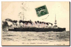 Old Postcard Boat War Cruiser Queydon The Breastplate