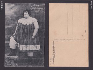 Vintage postcard Germany Circus Overwight woman Irma