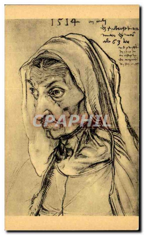 Postcard Old Mother of the Last Portal & # 39Artiste Stone Colombiers Durer A...