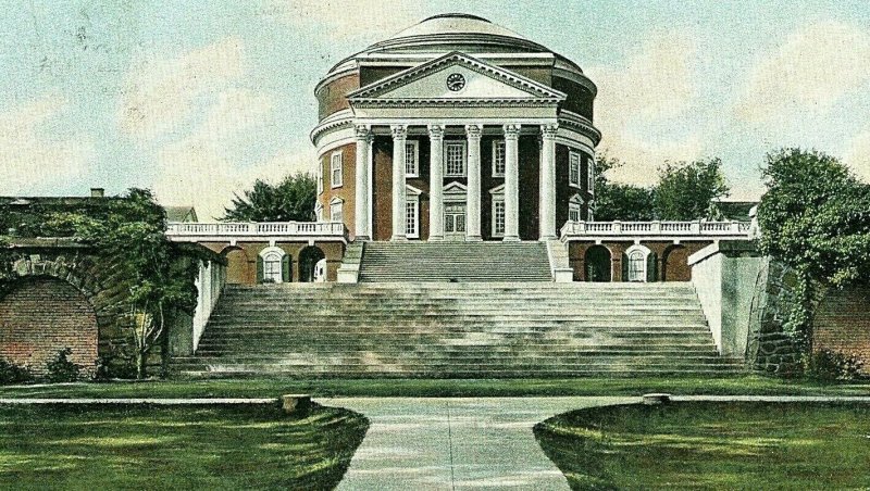 Postcard   Rotunda Library, University of Virginia, Charlottesville, VA.   N2