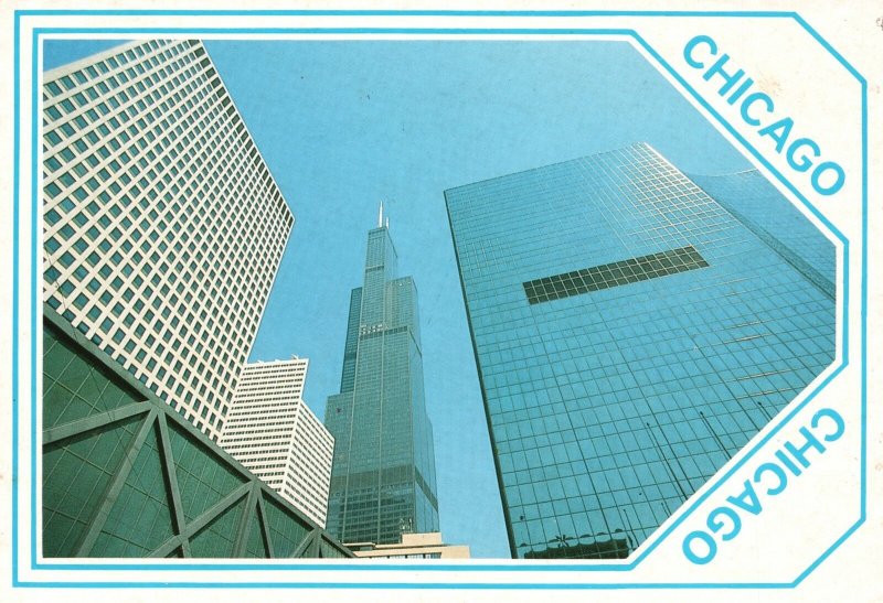 Postcard Pitt Chicago Prints Sears Tower World's Tallest Building Chicago IL 