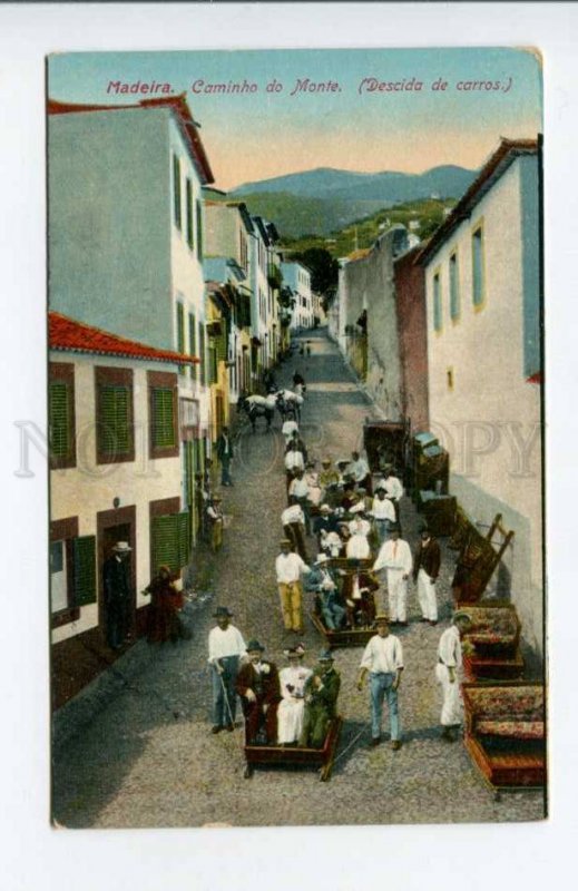 424383 PORTUGAL MADEIRA Mount Path Car Descent Vintage postcard