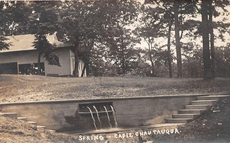 E72/ Cadiz Ohio Real Photo RPPC Postcard c1910 Spring Chautauqua