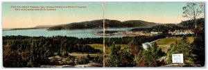 1917 Bird's Eye View of Tadoussac Quebec Canada Antique Fold-Out Postcard