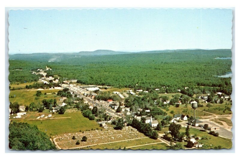 Postcard Aerial View of North Windham ME Maine chrome I3