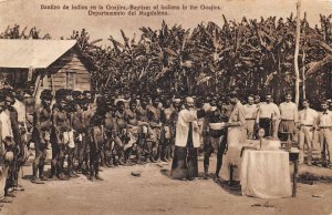 Goajira Guajira Colombia Baptism of the Indians Missionary Postcard AA68982