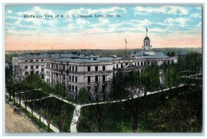 c1910's Birds Eye View SUI Campus Dirt Road Building Iowa City Iowa IA Postcard