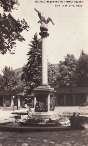 Salt Lake City UT-Utah, Sea-Gull Monument in Temple Square Vintage Postcard