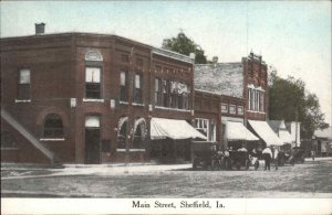 Sheffield Iowa IA Main Street Scene c1910 Vintage Postcard