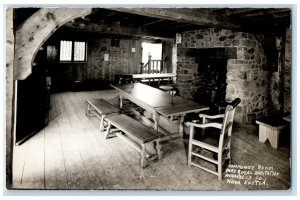 c1940s Community Room Port Royal Habitation Annapolis Co. NS RPPC Photo Postcard