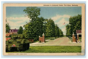 1954 Seward IL Entrance to Armored Center, Fort Knox, Kentucky KY Postcard