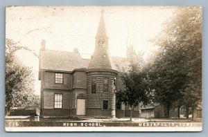 MEDIAPOLIS IA HIGH SCHOOL ANTIQUE REAL PHOTO POSTCARD RPPC