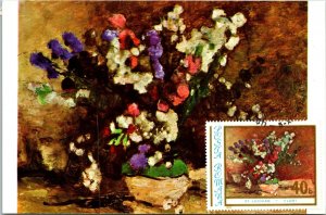 Flora Flori St Luchian Romania Postage Stamp Maximum Postcard Salade Nicolae