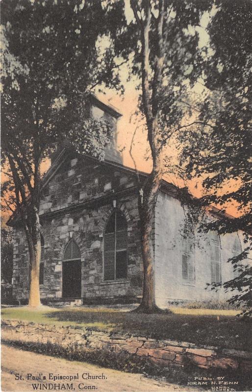 Windham Connecticut~St Paul's Episcopal Church~c1910 Handcolored Albertype Pc