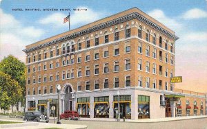 Hotel Whiting Stevens Point Wisconsin linen postcard