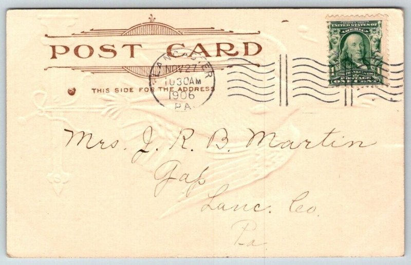 1906  Thanksgiving  Turkey  Greetings  Postcard