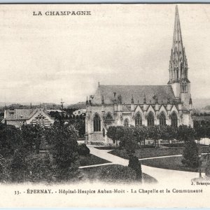 c1910s Epernay, Champagne, France Hospital Auban Moet Cathedral Collo Photo A338