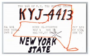 Postcard QSL CB Ham Radio Amateur Card From Walton NY New York KYJ-4413