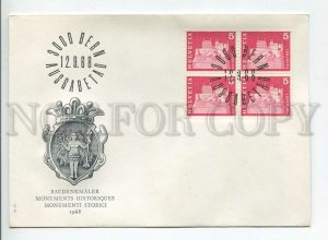 445154 Switzerland 1968 FDC monuments definitive stamps Block of four stamps