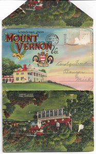 Mount Vernon 1941 - Virginia - Vintage Postcard Folder