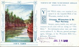 Postcard WI Kilbourn Ad Card for Chicago Milwaukee & St. Paul Railway ~1903 H26