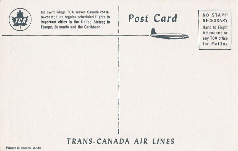 Postcard Airline TCA North Star Skyliner + Canadian National Exhibition Toronto