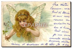 Old Postcard Fantasy Illustrator Child Angel Butterfly