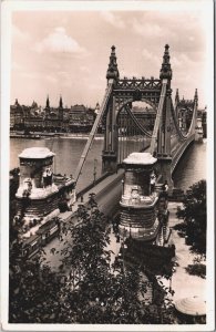 Hungary Budapest Elisabeth Bridge Vintage RPPC 09.40