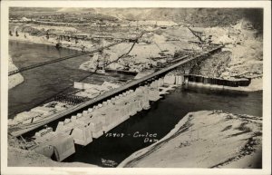 Coulee Dam Washington WA Bird's Eye View Real Photo Vintage Postcard