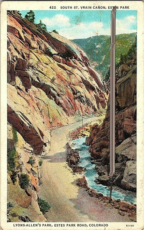 South St. Vrain Canon Estes Park Colorado Vintage Postcard Standard View Card 