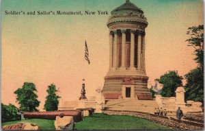 Riverside Drive and Soldiers and Sailors Monument New York City Postcard C142