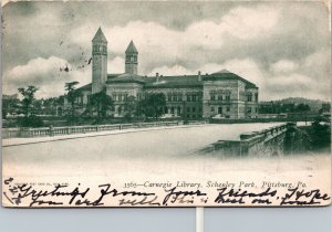 Postcard PA Pittsburgh - Carnegie Library Schenley Park -